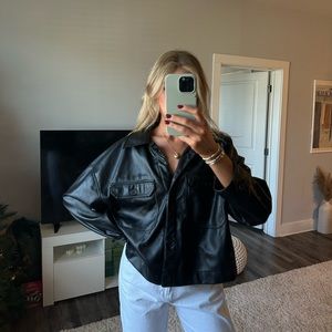 Leather Button Up Jacket/Shacket